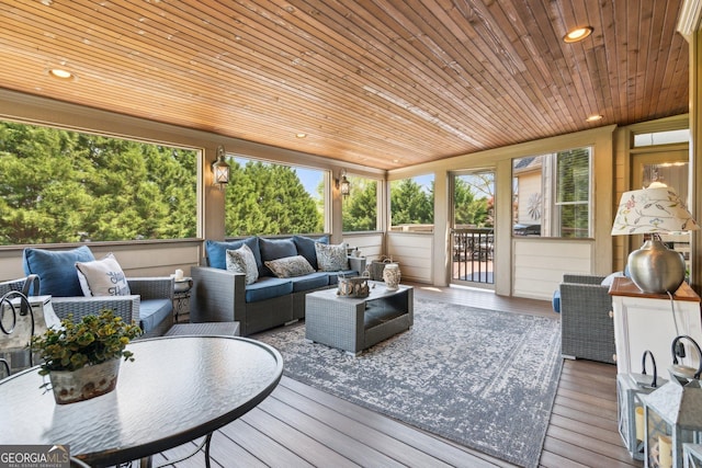 968 Woodtrace Ln, Auburn, GA 30011 - sunroom / solarium featuring an outdoor hangout area