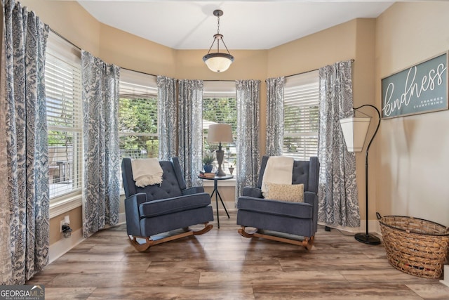 968 Woodtrace Ln, Auburn, GA 30011 - sitting room featuring a healthy amount of sunlight, wood finished floors, and baseboards