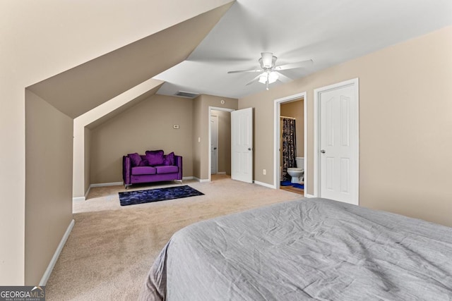 79 Tiffany Trce, Palmetto, GA 30268 - bedroom with baseboards, visible vents, carpet flooring, and ensuite bath