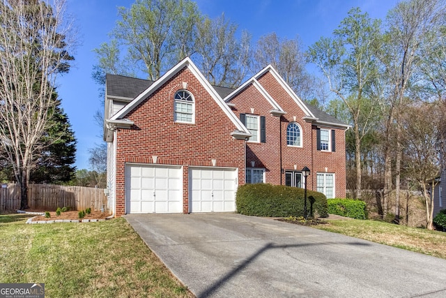 4215 Steeplehill Dr NW, Kennesaw, GA 30144 - view of front facade with driveway, an attached garage, brick siding, and a shingled roof