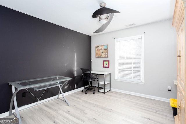 4215 Steeplehill Dr NW, Kennesaw, GA 30144 - office area featuring wood finished floors and ceiling fan