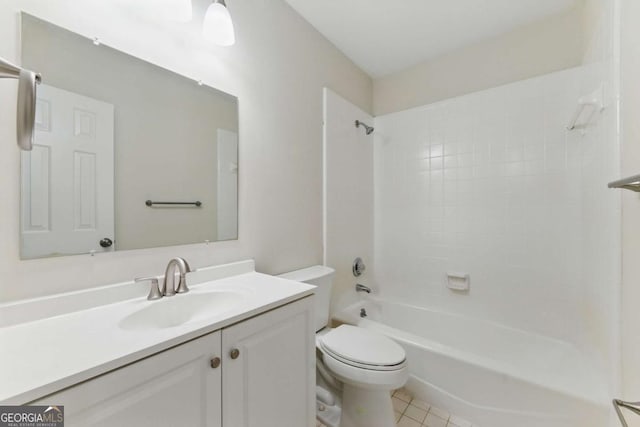 11925 N Hickory Trce, Alpharetta, GA 30004 - bathroom featuring shower / bathing tub combination, tile patterned floors, toilet, and vanity