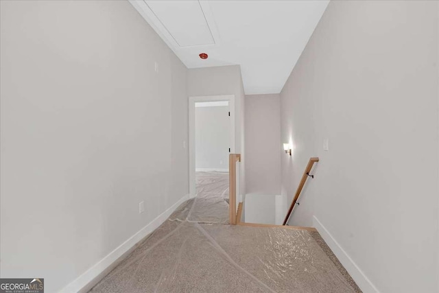 4444 Sullivan Rd, Powder Springs, GA 30127 - hallway featuring baseboards and an upstairs landing