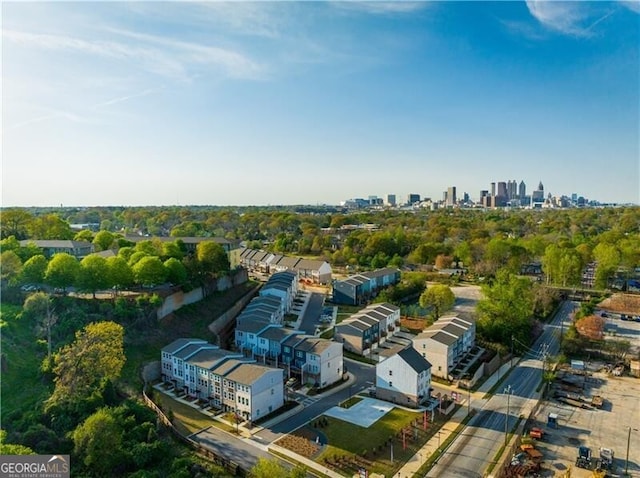 drone / aerial view featuring a view of city