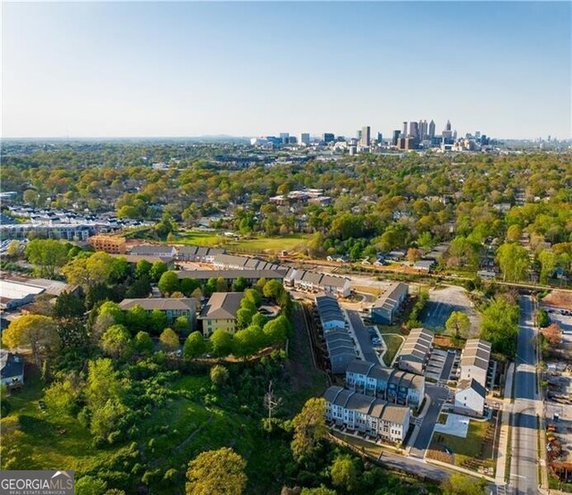 bird's eye view with a view of city