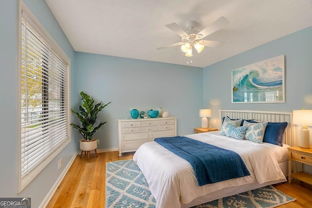 809 Mallery St Unit A, Saint Simons, GA 31522 - bedroom featuring light wood finished floors and ceiling fan