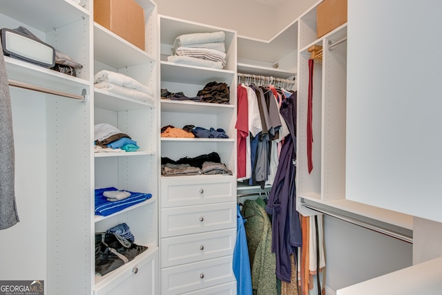 view of walk in closet