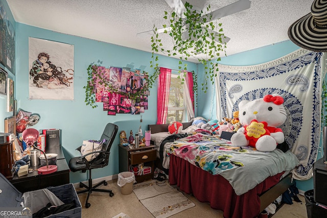bedroom with a textured ceiling