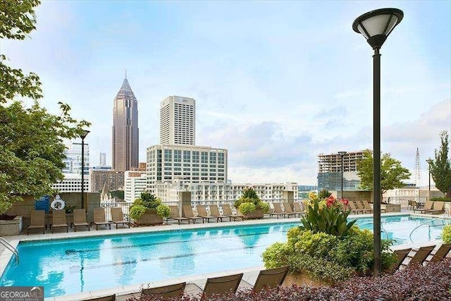855 Peachtree St NE Unit 2403, Atlanta, GA 30308 - community pool featuring a city view