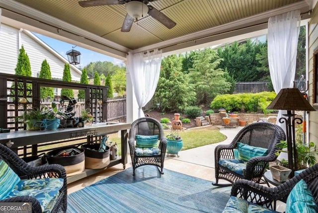 108 Summer Breeze Ln, Canton, GA 30114 - deck with ceiling fan, fence, and a patio