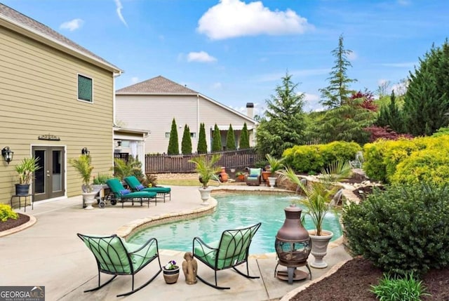 108 Summer Breeze Ln, Canton, GA 30114 - view of pool featuring fence, a patio, and french doors
