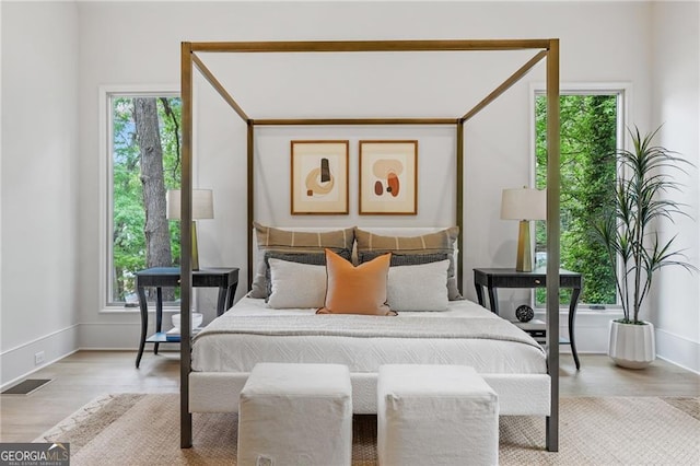 402 Chattahoochee St, Roswell, GA 30075 - bedroom featuring multiple windows and wood finished floors