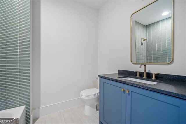 402 Chattahoochee St, Roswell, GA 30075 - full bathroom with vanity, a shower, and tile patterned floors