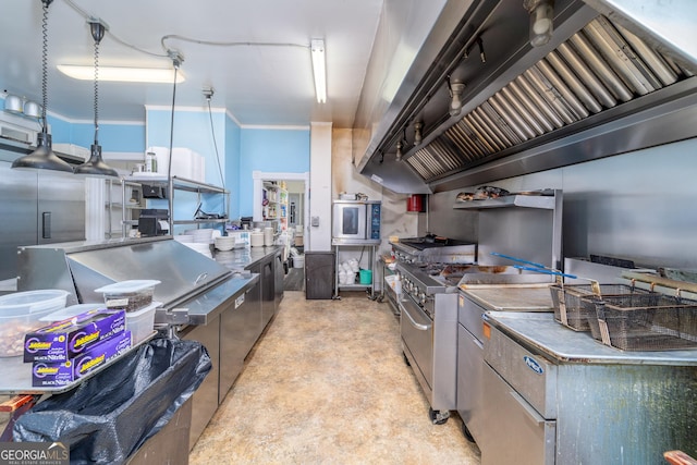 622 Main St, Blackshear, GA 31516 - kitchen with concrete flooring and stainless steel range