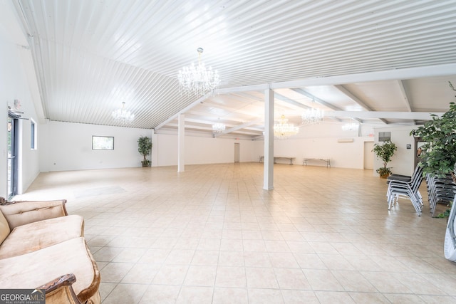 622 Main St, Blackshear, GA 31516 - below grade area with a notable chandelier