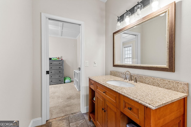 1452 Redwine Rd, Fayetteville, GA 30215 - bathroom with vanity and baseboards