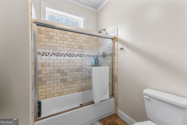 1452 Redwine Rd, Fayetteville, GA 30215 - full bath with crown molding and combined bath / shower with glass door