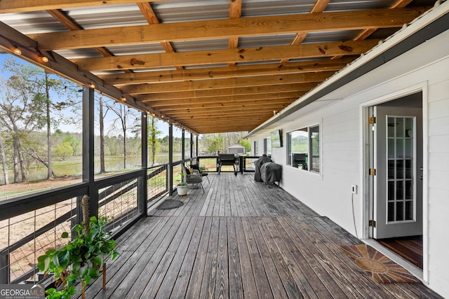 532 Henry Higgins Rd, Jackson, GA 30233 - wooden terrace with a sunroom