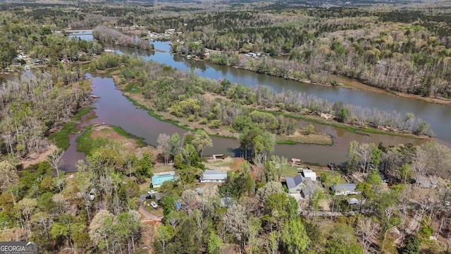 532 Henry Higgins Rd, Jackson, GA 30233 - aerial overview of property's location with a heavily wooded area and a nearby body of water