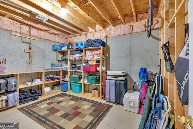 storage room with visible vents