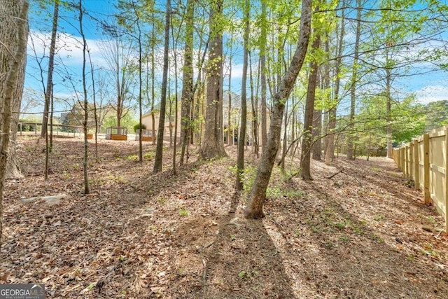 view of yard featuring fence