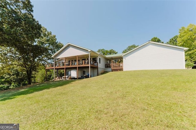 300 Ellis Rd, Rome, GA 30161 - back of house with a deck and a yard