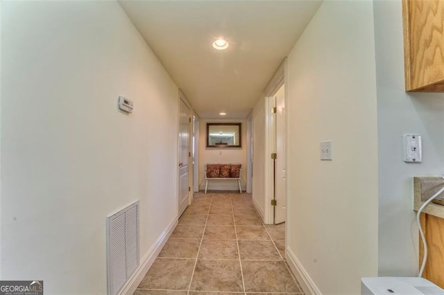 300 Ellis Rd, Rome, GA 30161 - hall with recessed lighting, light tile patterned flooring, baseboards, and visible vents