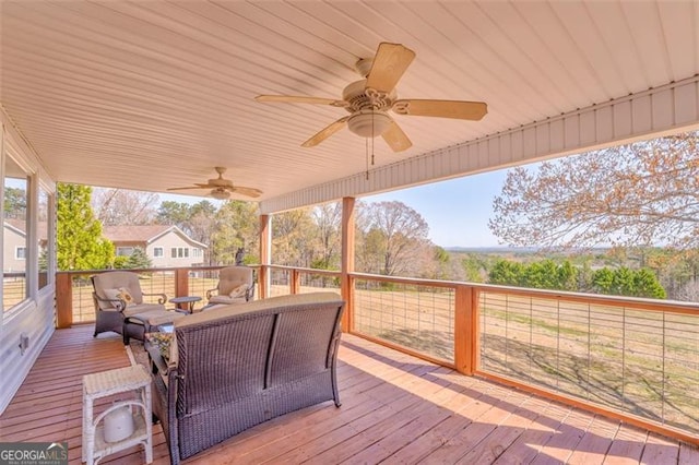 300 Ellis Rd, Rome, GA 30161 - wooden deck with a ceiling fan