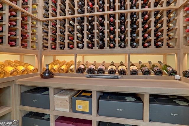 view of wine cellar