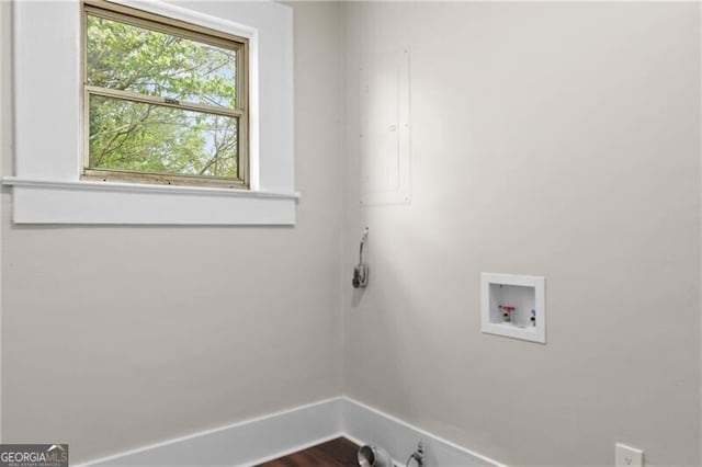 laundry room featuring laundry area and washer hookup