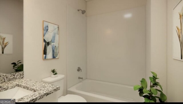 120 Chapman Ridge Rd, Macon, GA 31211 - full bath with toilet, washtub / shower combination, and vanity