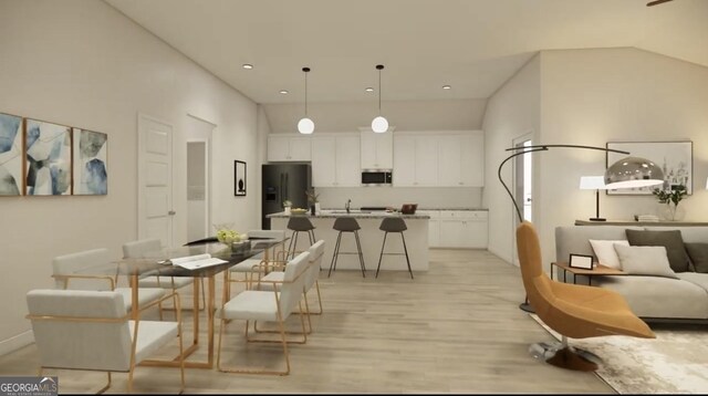 120 Chapman Ridge Rd, Macon, GA 31211 - dining room featuring light wood finished floors, baseboards, and recessed lighting