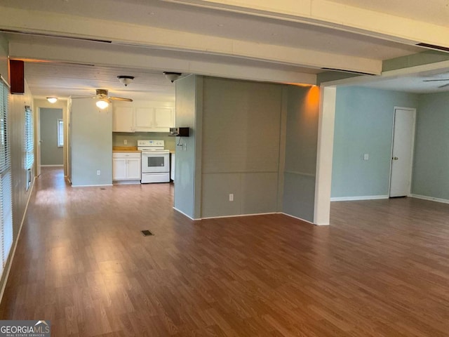 76 Jacqueline Dr, Georgetown, GA 39854 - unfurnished living room with dark wood-style floors and a ceiling fan