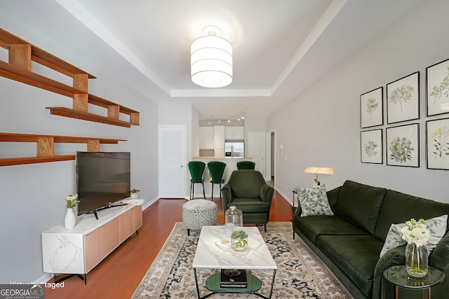 821 Ralph Mcgill Blvd NE Unit 3337, Atlanta, GA 30306 - living area featuring light wood-type flooring, baseboards, and a raised ceiling