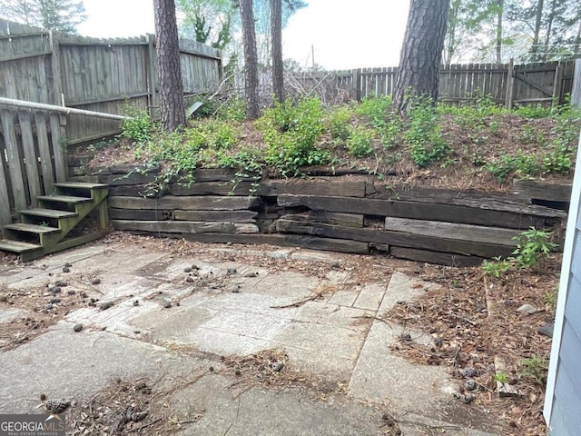 view of patio featuring a fenced backyard