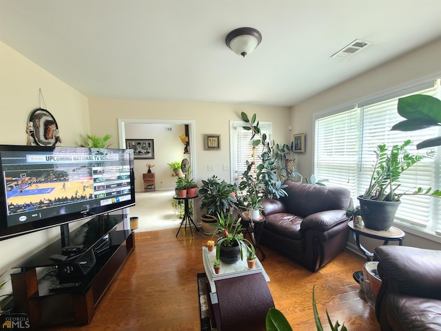 living room with visible vents