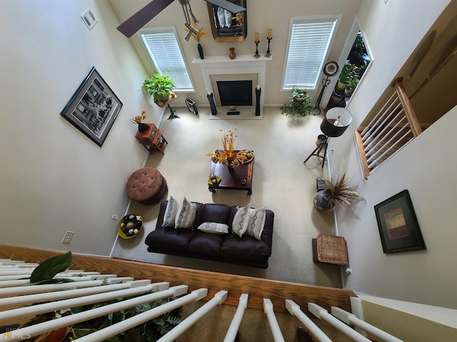 living room with visible vents