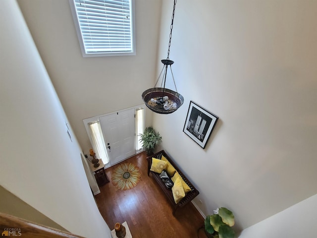 foyer with wood finished floors