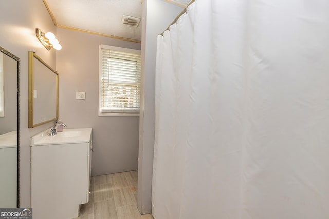 310 Austin Rd, Newnan, GA 30263 - bathroom with vanity and a textured ceiling