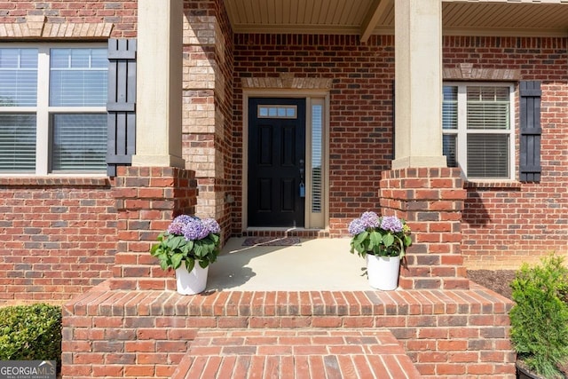 132 Windmeadow Way, Fayetteville, GA 30214 - doorway to property with brick siding
