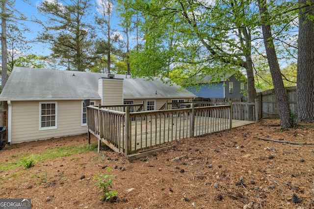 2199 Summertown Dr, Norcross, GA 30071 - rear view of property featuring a fenced backyard, a chimney, and a patio area