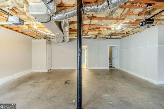 unfinished below grade area with baseboards