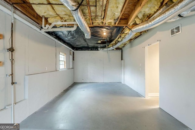 basement with visible vents