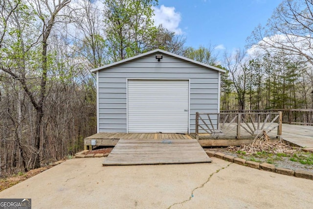 view of garage