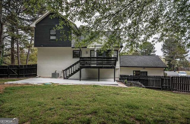 2048 Kelvin Dr, Lawrenceville, GA 30043 - back of house featuring a patio, stairway, and a wooden deck
