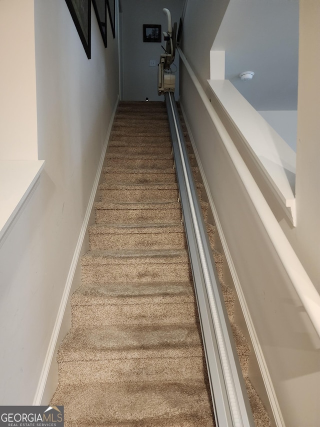 stairs with baseboards