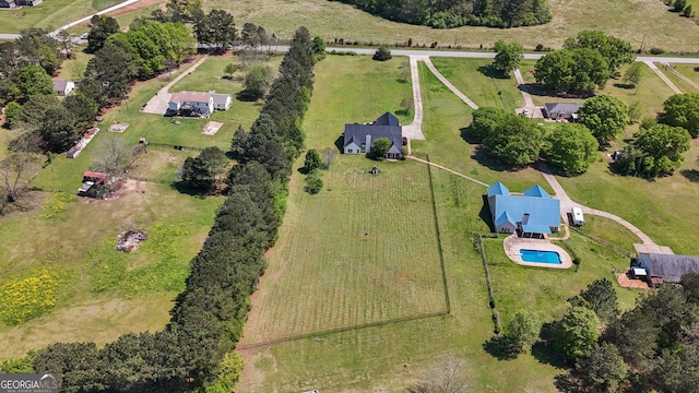 drone / aerial view with a rural view