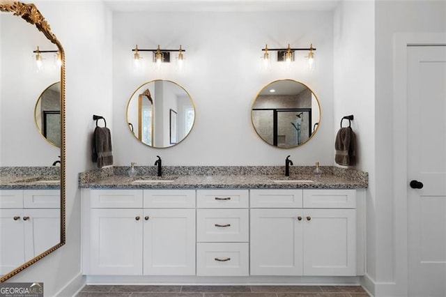 9 Grove Pointe Way, Cartersville, GA 30120 - bathroom with double vanity, baseboards, and a shower