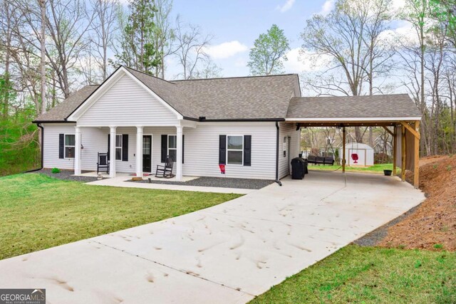 121 Tricias Way, Temple, GA 30179 - bedroom with a ceiling fan, carpet floors, and baseboards