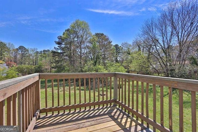 5219 Sweet Air Ln, Stone Mountain, GA 30088 - wooden deck featuring a yard